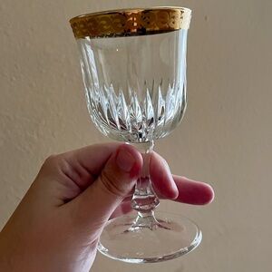 Gilt Rimmed Coridal Glass